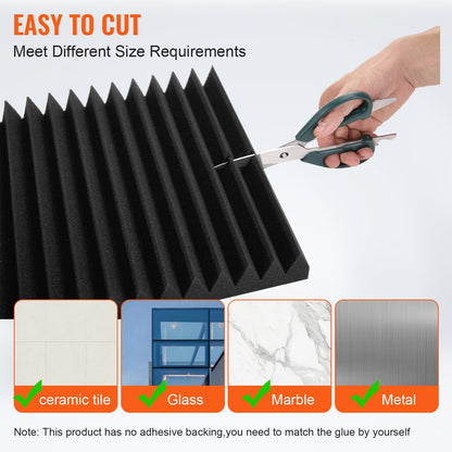 Akustikschaumplatten, 50er-Pack, 12 x 12 x 2 Zoll, für Studiowände und -decken