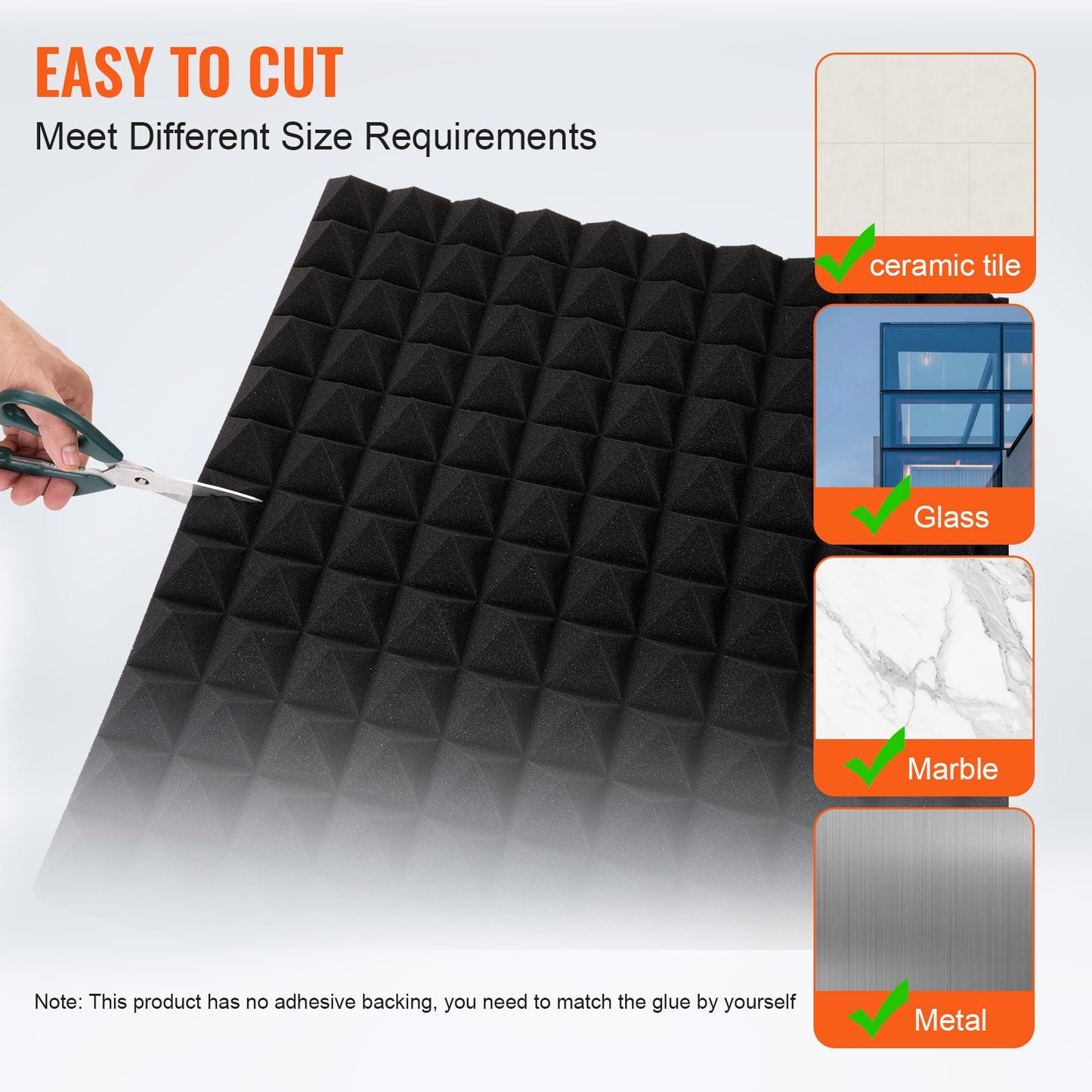 Akustikschaumplatten, 4er-Pack, 48 x 24 x 2 Zoll, für Studiowände und -decken