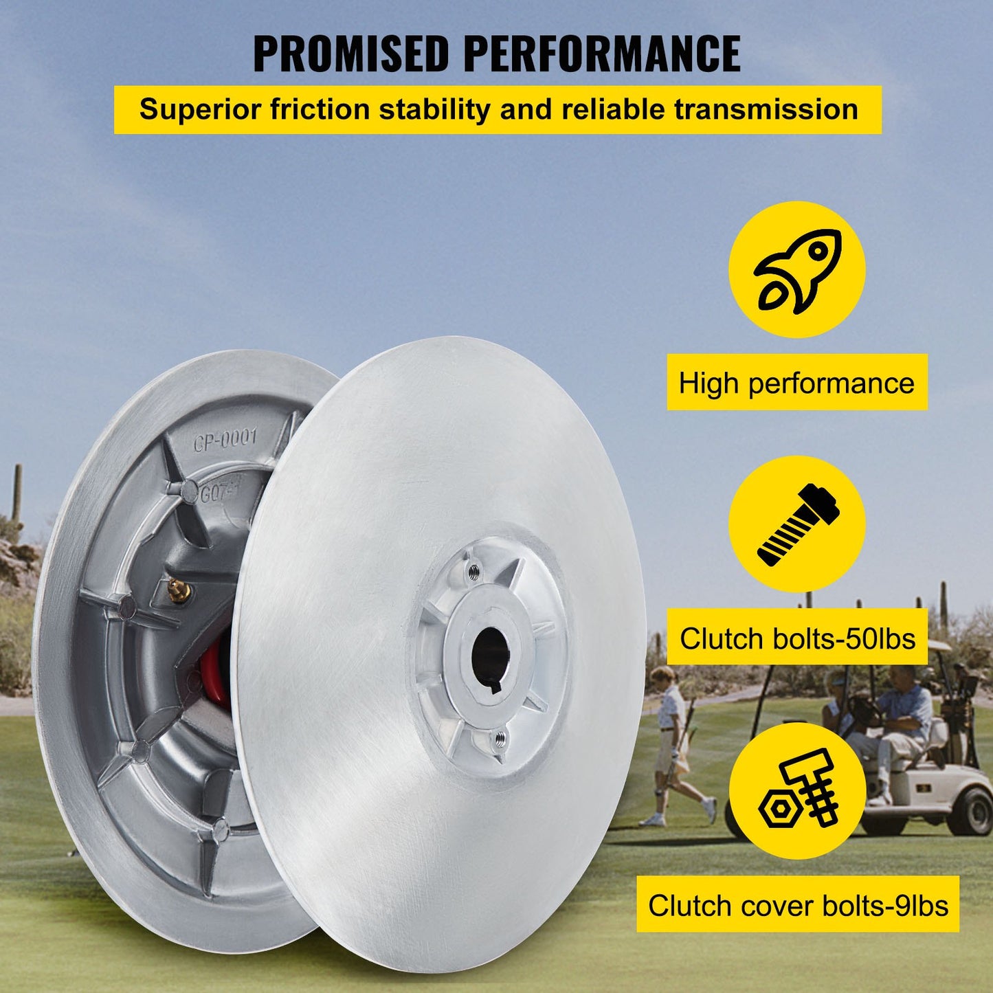 Golfwagen-Sekundärantriebs-Kraftkupplungssatz, Metalloberflächen-Antriebskupplung, 1985–2007, angetriebener Kupplungssatz, kompatibel mit Yamaha Low End G2-G28 Golfwagen (mit Feder)