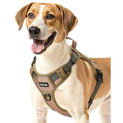 Dog Harness for Large Dogs, No Pull Tactical Dog Harness Adjustable Pet Vest, with Handle, Metal Rings, Buckles, Reflective Stitching Nylon Oxford Fabric, for Training, Walking, and Hiking