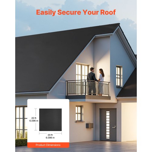 Rulltak, 20 x 20 fot, 45 mil EPDM-gummitak, lång livslängd och väderbeständig, tål hårda temperaturer, flexibel och enkel installation, takunderlag för husbilar, tak, dammar |  EU