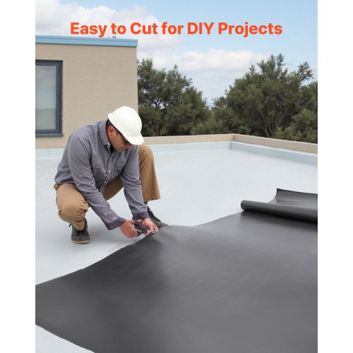 Rulltak, 20 x 20 fot, 45 mil EPDM-gummitak, lång livslängd och väderbeständig, tål hårda temperaturer, flexibel och enkel installation, takunderlag för husbilar, tak, dammar |  EU