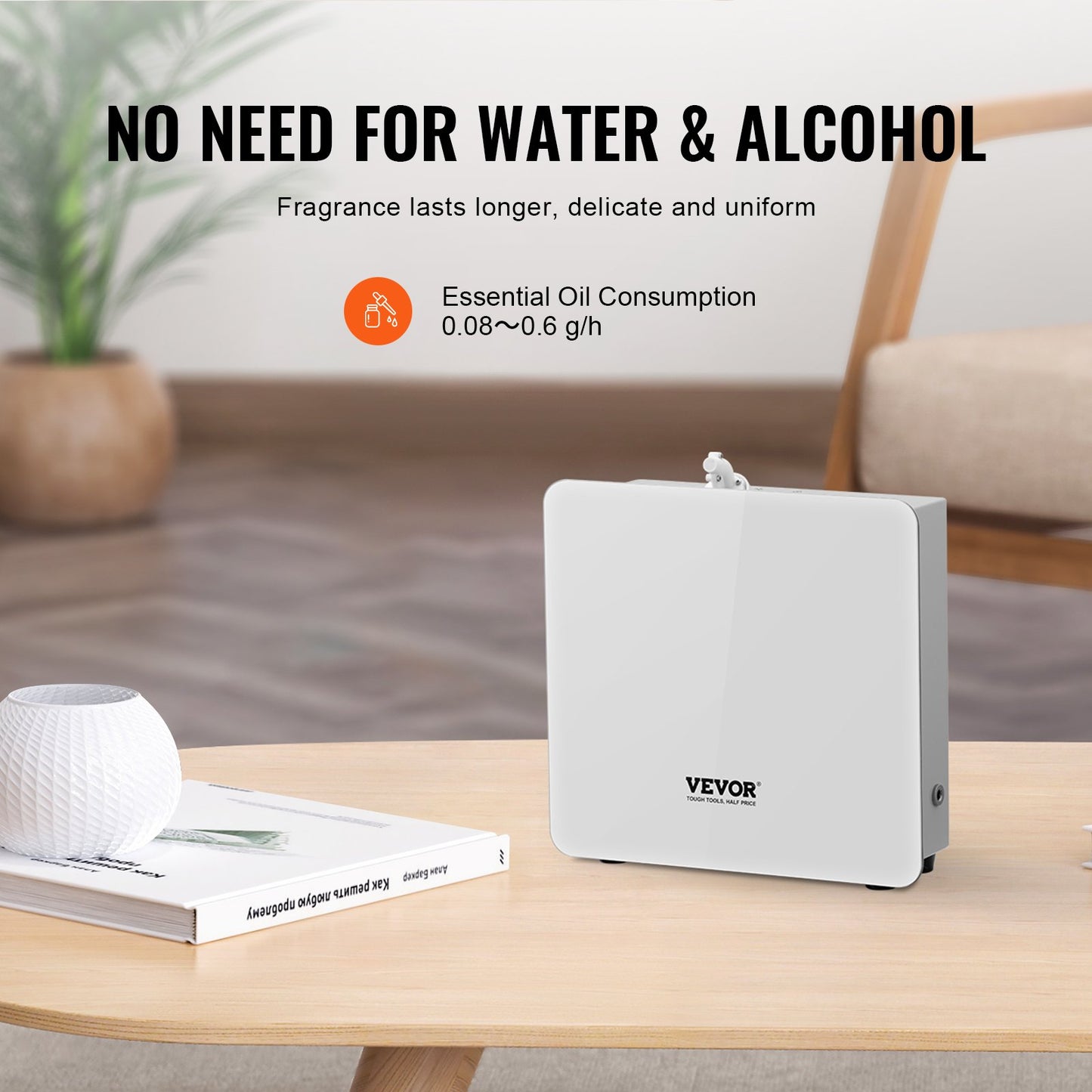 Scent Air Machine, 480ml Bluetooth Smart Essential Oil Diffuser, 2500sq.ft Waterless Scent Diffuser with Cold Air Technology, Aromatherapy Diffuser Machine for Home, Office, Hotel, Spa