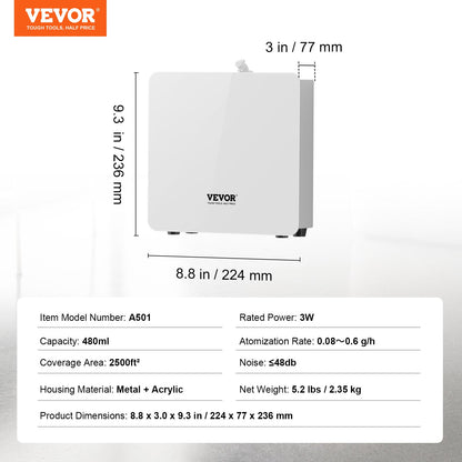 Scent Air Machine, 480ml Bluetooth Smart Essential Oil Diffuser, 2500sq.ft Waterless Scent Diffuser with Cold Air Technology, Aromatherapy Diffuser Machine for Home, Office, Hotel, Spa