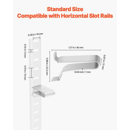Hyllklämmor 40-pack Justerbara Stålpilasterklämmor för Hyllor |  EU