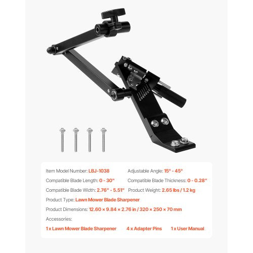 Rasenmäher-Klingenschärfer, 15°-45° verstellbarer Rasenmäher-Klingenschärfer