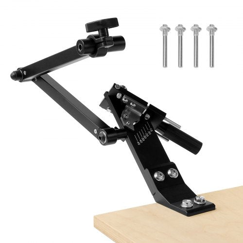 Lawn Mower Blade Sharpener, 15° - 45° Adjustable Lawnmower Blade Sharpening Tool with 4 Adapter Pins, Ball Bearing Design & 25mm Enlarged Handle, Compatible with Most Angle Grinders