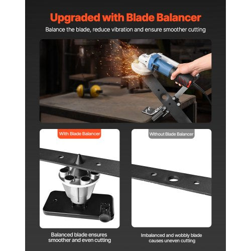 Lawnmower blade sharpener with blade balancer 15° to 45° adjustable