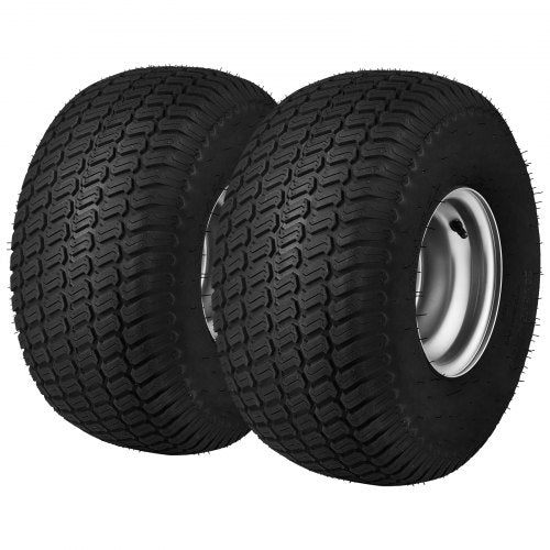 Lawn Mower Tires with Rim, 20x8-8" Tubeless Tractor Tires, 2-Pack Tire and Wheel Assembly, S-Turf Pneumatic Tires with 3.5" Offset Hub and 3/4" Bushing Size, for Riding Mowers Lawn Tractors