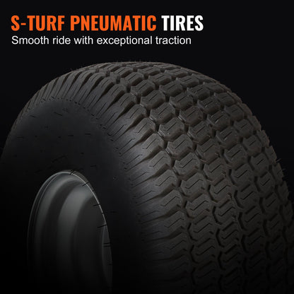 Lawn Mower Tires with Rim, 20x8-8" Tubeless Tractor Tires, 2-Pack Tire and Wheel Assembly, S-Turf Pneumatic Tires with 3.5" Offset Hub and 3/4" Bushing Size, for Riding Mowers Lawn Tractors
