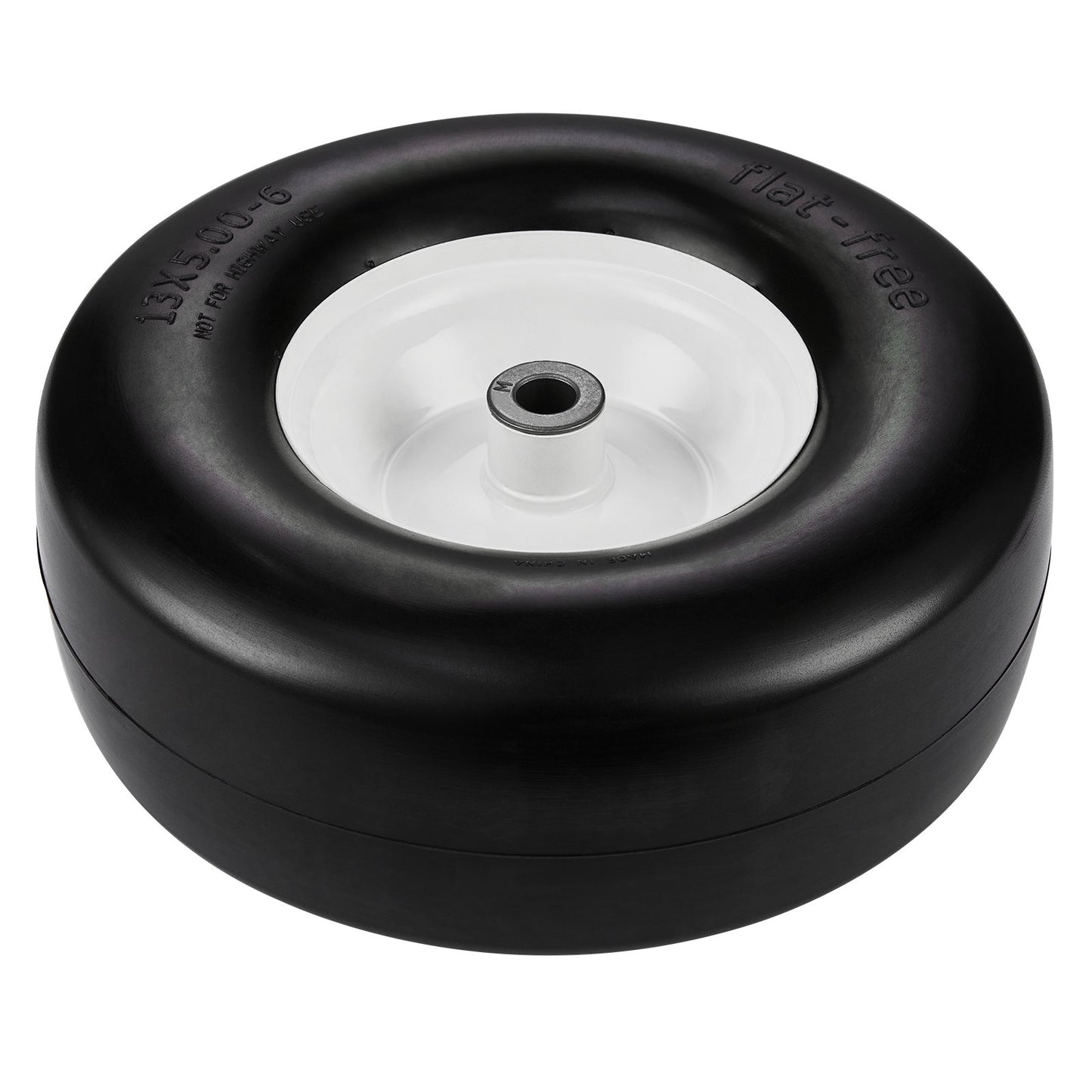 Lawnmower Tires with Rim, 13x5-6" Tubeless Tractor Tires, 2-Pack Tires and Wheel Assembly, Flat-Free PU Tires, 3.25"-5.9" Centered Hub, 3/4" Bushing Size, 20 PCS Adapter for Lawnmower Tractors