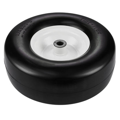 Lawnmower Tires with Rim, 13x5-6" Tubeless Tractor Tires, 2-Pack Tires and Wheel Assembly, Flat-Free PU Tires, 3.25"-5.9" Centered Hub, 3/4" Bushing Size, 20 PCS Adapter for Lawnmower Tractors