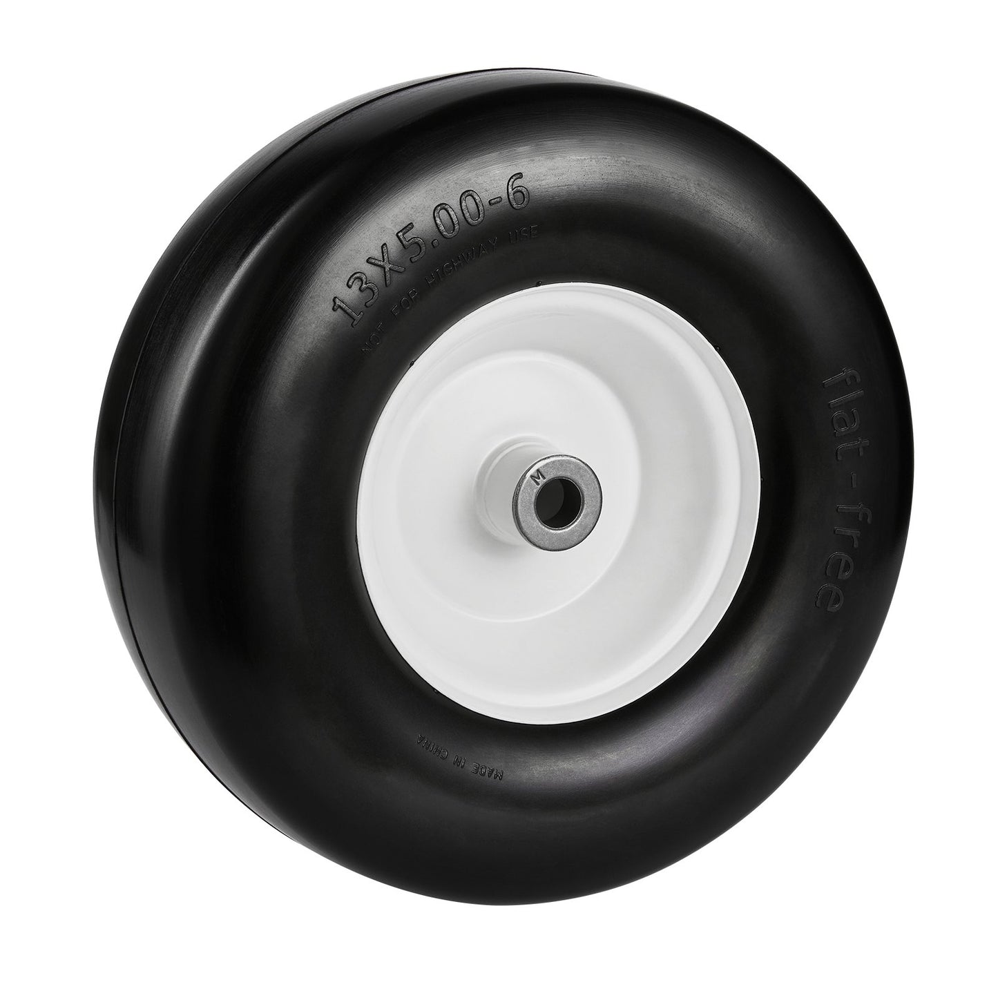 Lawnmower Tires with Rim, 13x5-6" Tubeless Tractor Tires, 2-Pack Tires and Wheel Assembly, Flat-Free PU Tires, 3.25"-5.9" Centered Hub, 3/4" Bushing Size, 20 PCS Adapter for Lawnmower Tractors