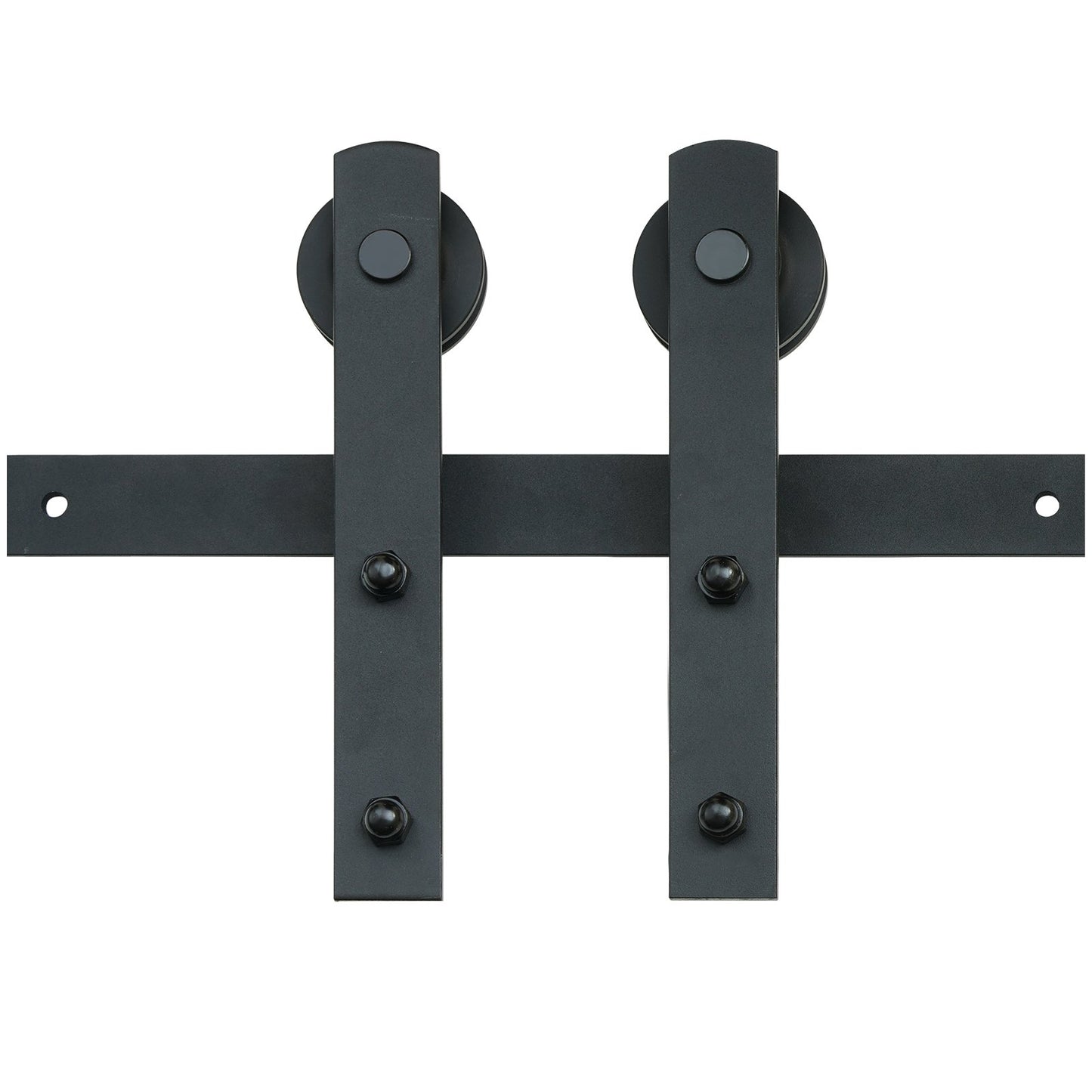 8FT Sliding Barn Door Hardware Kit, 330 LBS Loading Heavy Duty Barn Door Track Kit for Single Door, Fits 3.7-4.3FT Wide and 1.3"-1.8" Thick Door Panel, with Smooth and Quiet Pulley (I Shape)