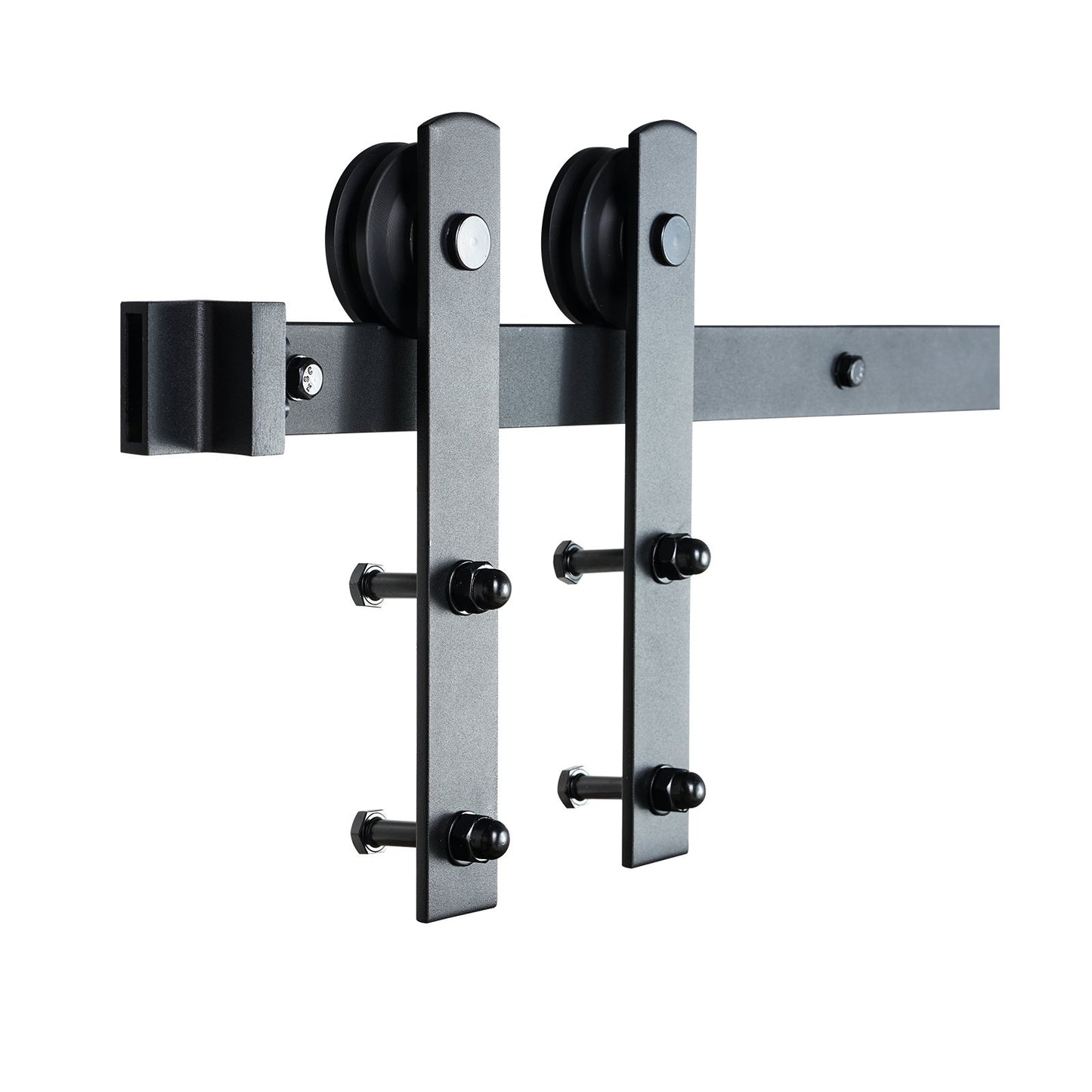 8FT Sliding Barn Door Hardware Kit, 330 LBS Loading Heavy Duty Barn Door Track Kit for Single Door, Fits 3.7-4.3FT Wide and 1.3"-1.8" Thick Door Panel, with Smooth and Quiet Pulley (I Shape)