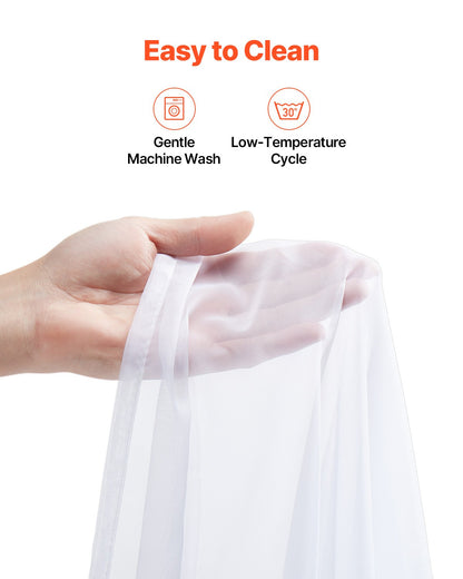 Sheer Curtains, 84 inches Long, 2 Panels Set Sheer White Curtains, Each 42" W x 84" L, Dual Rod Pocket Installation, 100% Polyester Window Drapes for Bedroom, Living Room, Balcony, Yard
