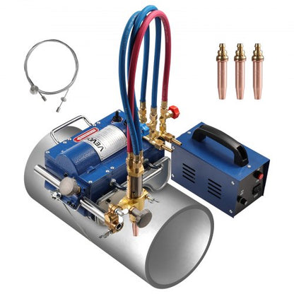 Electromagnetic Gas Pipe Cutting Machine, 2"-30"/Min Automatic Pipe Beveler for 0.2"-4" Thick Tube, Features 3 Tips & Adjustable Angles, Torch Burner Beveler, Magnetic Gas Machine 110V CG2-11C