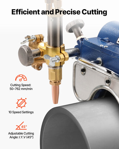 Electromagnetic Gas Pipe Cutting Machine, 2"-30"/Min Automatic Pipe Beveler for 0.2"-4" Thick Tube, Features 3 Tips & Adjustable Angles, Torch Burner Beveler, Magnetic Gas Machine 110V CG2-11C