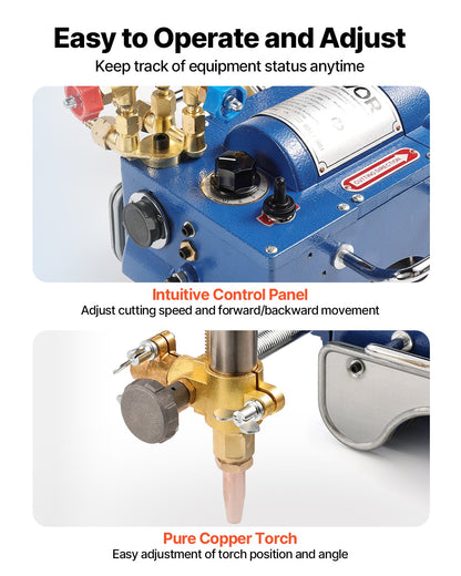 Electromagnetic Gas Pipe Cutting Machine, 2"-30"/Min Automatic Pipe Beveler for 0.2"-4" Thick Tube, Features 3 Tips & Adjustable Angles, Torch Burner Beveler, Magnetic Gas Machine 110V CG2-11C