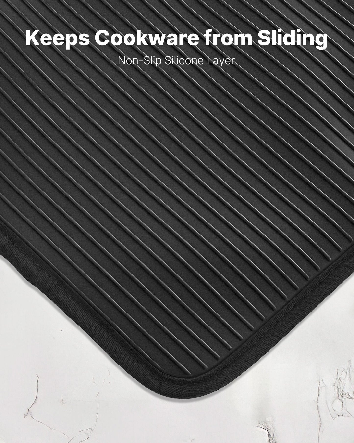 Pot Holders, Heat Resistant to 500°F with Ribbed Soft Anti-Slip Silicone Strips, 100% Cotton 9.06 x 8.98 inch Hot Pads with 2 No-Marks Hooks, Washable Pot Trivets for Kitchen & Barbeque, 2 Pack