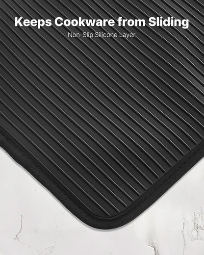 Pot Holders, Heat Resistant to 500°F with Ribbed Soft Anti-Slip Silicone Strips, 100% Cotton 9.06 x 8.98 inch Hot Pads with 2 No-Marks Hooks, Washable Pot Trivets for Kitchen & Barbeque, 2 Pack