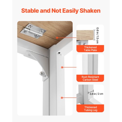 Hopfällbart skrivbord, 80 cm litet hopfällbart bord för kompakta utrymmen, platsbesparande datorbord, robust spånskiva med förvaringskrokar, skrivstation för hemmakontor, enkel montering, ek |  EU