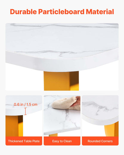 Executive Desk, 63" W x 31.5" D Large Office Desk, Modern Computer Table Conference Meeting Room Table, Business Furniture Enlarged Desktop for Home Office, White and Gold
