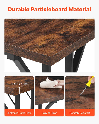 Executive Desk 70.9 x 31.5 inch, Large Computer Desk PC Workstation for Home Office, Modern Simple Wood Laptop Study Writing Table Metal Frame Business Furniture, Rustic Brown and Black