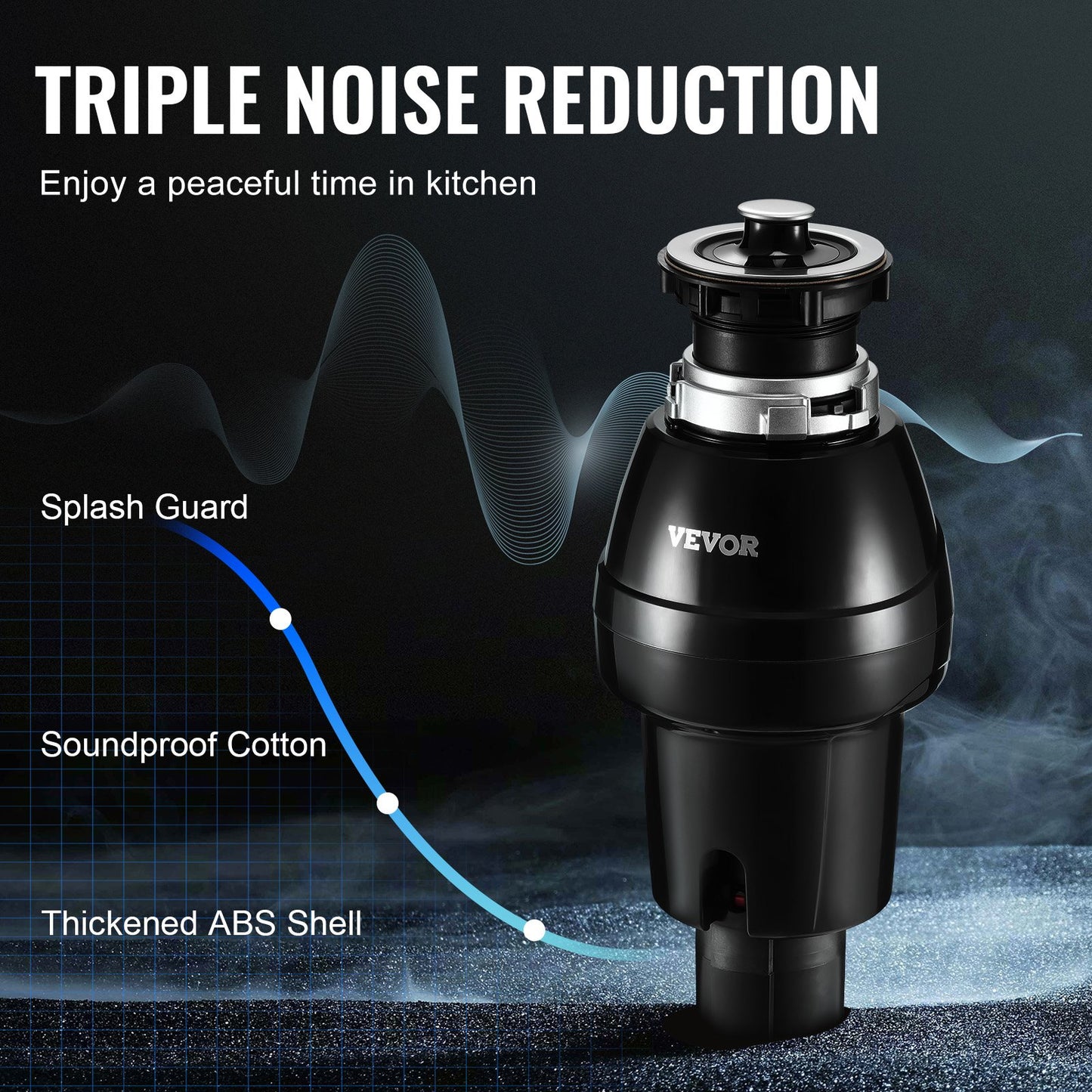 Müllentsorgung 3/4 PS Kontinuierliche Lebensmittelabfallentsorgung 3930 U/min EZ Connect