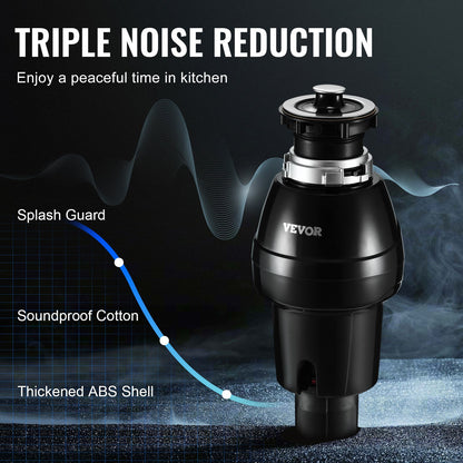 Müllentsorgung 3/4 PS Kontinuierliche Lebensmittelabfallentsorgung 3930 U/min EZ Connect