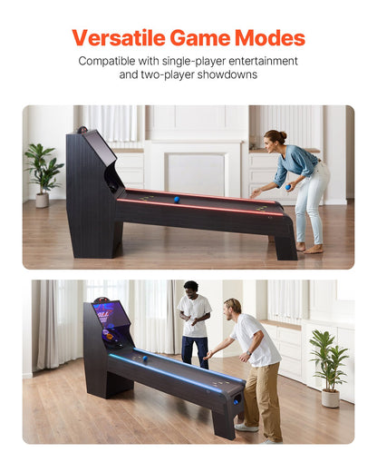 9' Roll and Score Classic Arcade Game Table, Skee Ball Arcade, with LED Electronic Scorer & Track Lighting, Sound, Automatic Ball Return, Adults Kids Home Recreation Game Room, 4 Balls Included