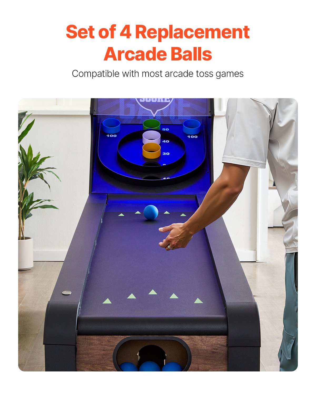 Roll & Score Arcade Game Replacement Set 4 Balls Home Recreation Game Room