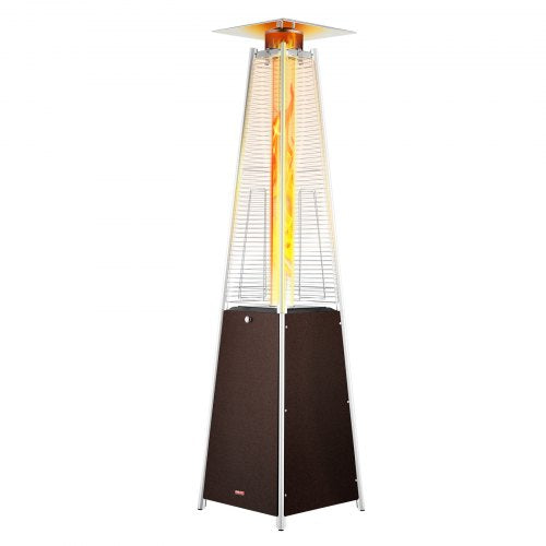 Propane Patio Heater 48000BTU Pyramid w/Wheels for Outdoor Patio Bronze