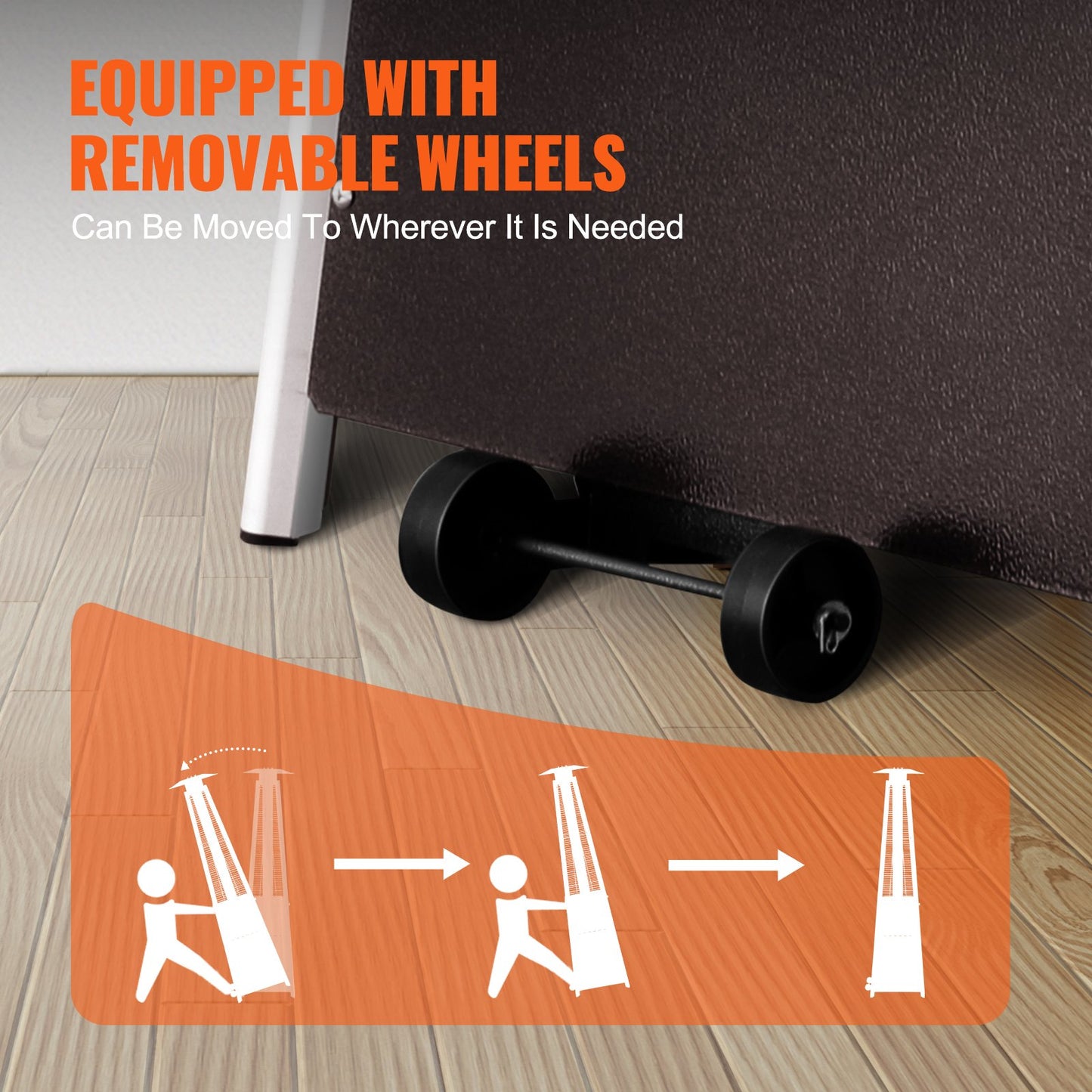 Propane Patio Heater 48000BTU Pyramid w/Wheels for Outdoor Patio Bronze