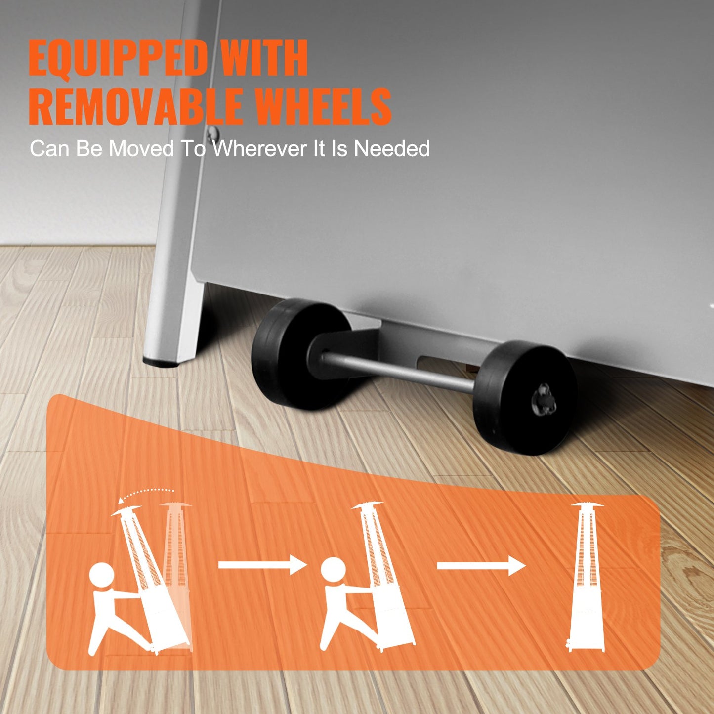 Patio Heater for Outdoor Use, 48000BTU Pyramid Propane Heater w/Wheels, Quartz Glass Tube Outdoor Patio Flame Heater for Patio, Party, Backyard, Garden, Decoration, Silver