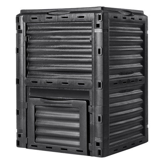 Garden Compost Bin 80 Gal, BPA Free Composter, Large Capacity Outdoor Composting Bin with Top Lid and Bottom Door, Easy Assembly, Lightweight, Quick Creation of Fertile Soil