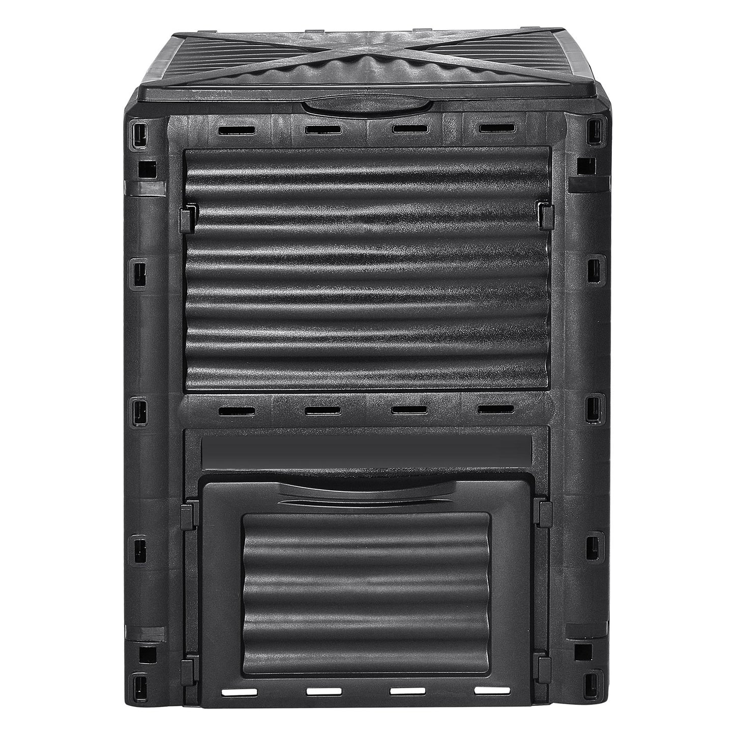 Gartenkompostbehälter 80 Gal, BPA-freier Komposter, Kompostbehälter für den Außenbereich mit großem Fassungsvermögen, mit Deckel oben und Tür unten, einfache Montage, geringes Gewicht, schnelle Schaffung von fruchtbarem Boden