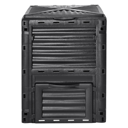 Gartenkompostbehälter 80 Gal, BPA-freier Komposter, Kompostbehälter für den Außenbereich mit großem Fassungsvermögen, mit Deckel oben und Tür unten, einfache Montage, geringes Gewicht, schnelle Schaffung von fruchtbarem Boden