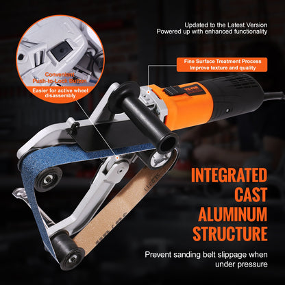Pipe Tube Polisher Sander, 1000W Pipe Belt Sander with 6 Variable Speeds 1100-3200rpm, Professional Belt Sander Grinding Machine with 100PCS Sanding Belts for Burnishing Finishing Rust Removal