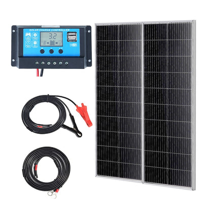 200 W monokristallines Solarmodul-Kit, 2 Solarmodule und Laderegler