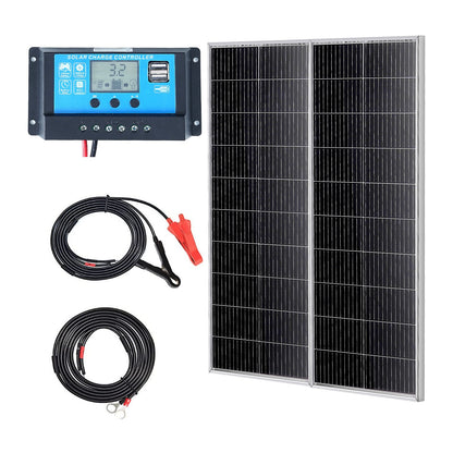 200 W monokristallines Solarmodul-Kit, 2 Solarmodule und Laderegler