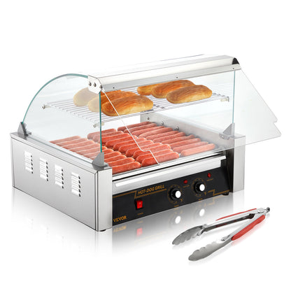 Elektrischer 30 Hot Dog 11 Roller Grill Herd Backsplash Regal 2,2 kW