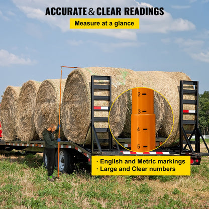 Lasthöjdsmätstav, 15\' Robust höjdsticka för lastbil i glasfiber med justerbar stolpe, Icke-ledande höjdmätstav för lastbil med bärväska, höjdsticka för lastbilar, bildumprar