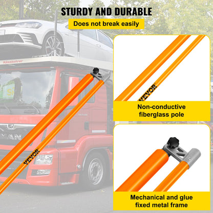 Lasthöjdsmätstav, 15\' Robust höjdsticka för lastbil i glasfiber med justerbar stolpe, Icke-ledande höjdmätstav för lastbil med bärväska, höjdsticka för lastbilar, bildumprar