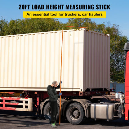 Load Height Measuring Stick, 20\' Sturdy Fiberglass Truck Height Stick with Adjustable Pole, Non-conductive Truck Height Measuring Stick with Carrying Bag, Height Stick for Trucks, Car Haulers