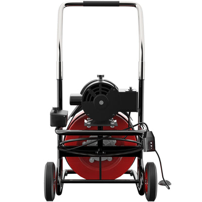 75 Ft x 3/8 Inch Drain Cleaning Machine Fits 1-1/4 Inch (32 mm) to 4 Inch (100 mm) Pipes Drain Cleaning Machine Portable Electric Drain Auger with 2 Sets of Cutters Electric Drain Auger