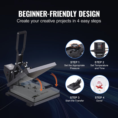 Wärmepresse 15 x 15 Zoll Sublimationsdrucker Transfer für DIY T-Shirt