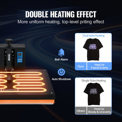 Heat Press 16x24, 1700W Power Heat Press Machine, Fast Heating, High Pressure Heat Press Machine for T-Shirt, Digital Industrial Sublimation Printer for Heat Transfer Vinyl, Easy to Use, Black