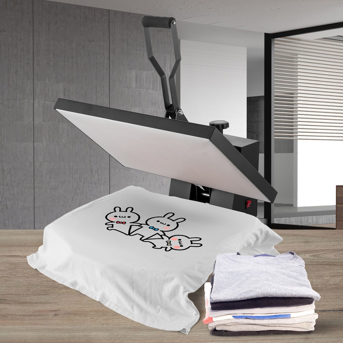 Heat Press 16x24, 1700W Power Heat Press Machine, Fast Heating, High Pressure Heat Press Machine for T-Shirt, Digital Industrial Sublimation Printer for Heat Transfer Vinyl, Easy to Use, Black