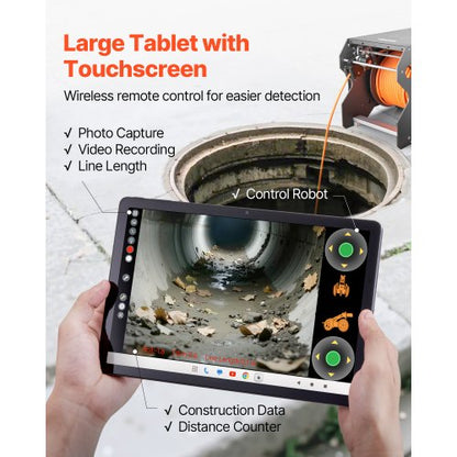 Kanalrohr-Inspektionsroboter, 394 Fuß Rohrleitungsbetrieben, mit Front-/Rückkamera